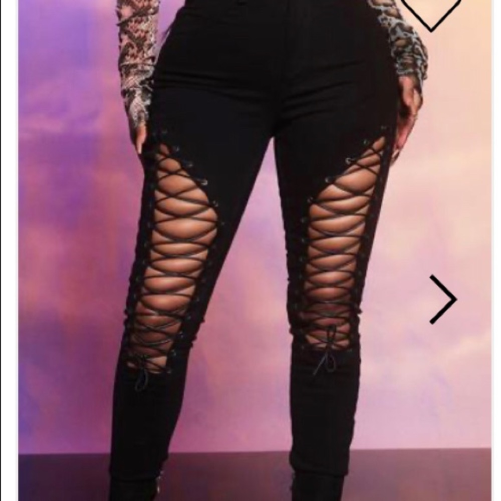 Megan thee stallion fashion nova lace up jeans